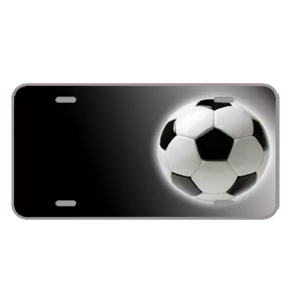 Custom license plate with soccer ball add names - Picture 1 of 1